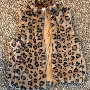 Crewcuts Leopard Print Faux Fur Kids Vest